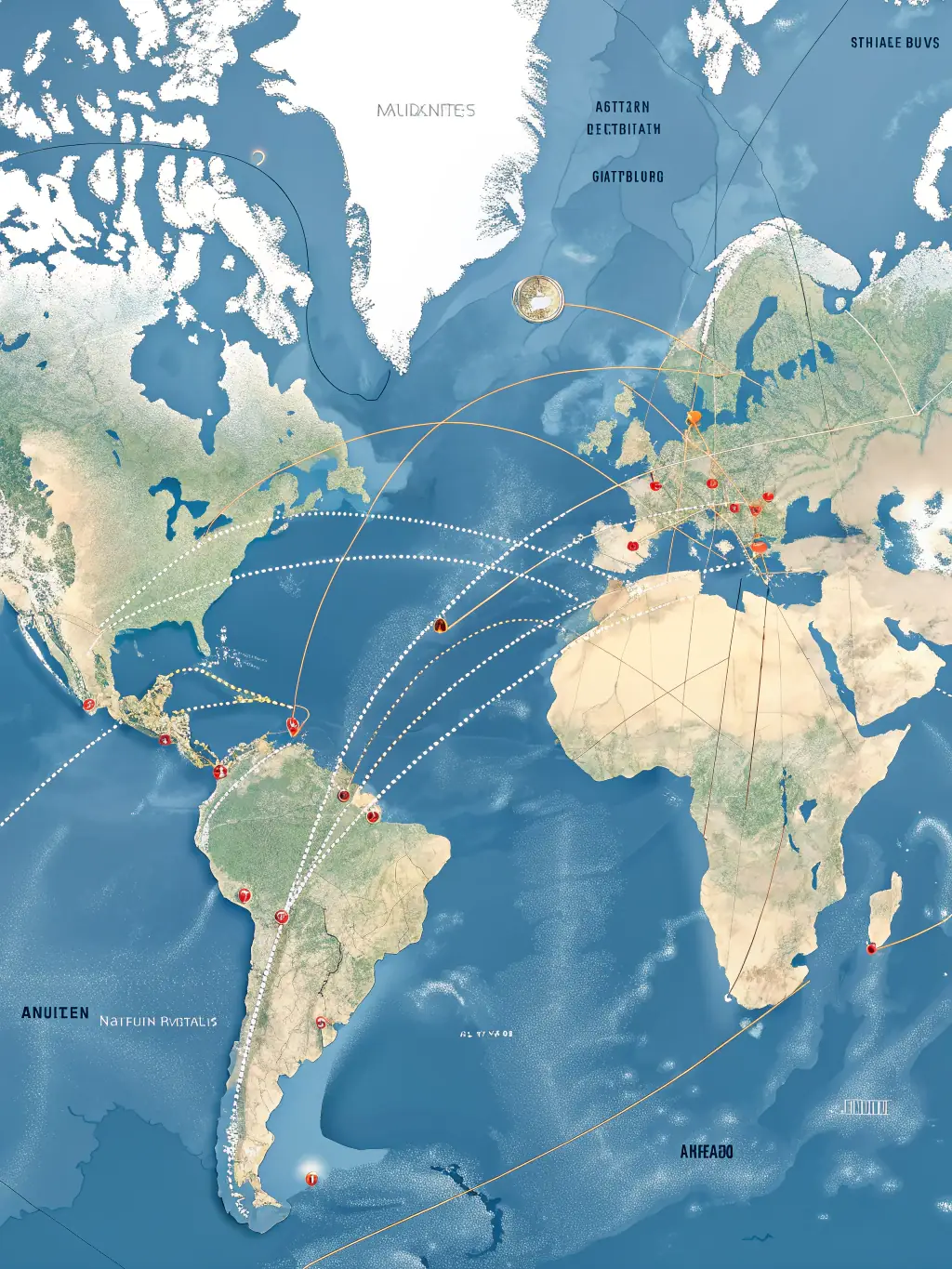 A map highlighting the key regions served by Global Drive Motors for import/export, emphasizing the company's global network.